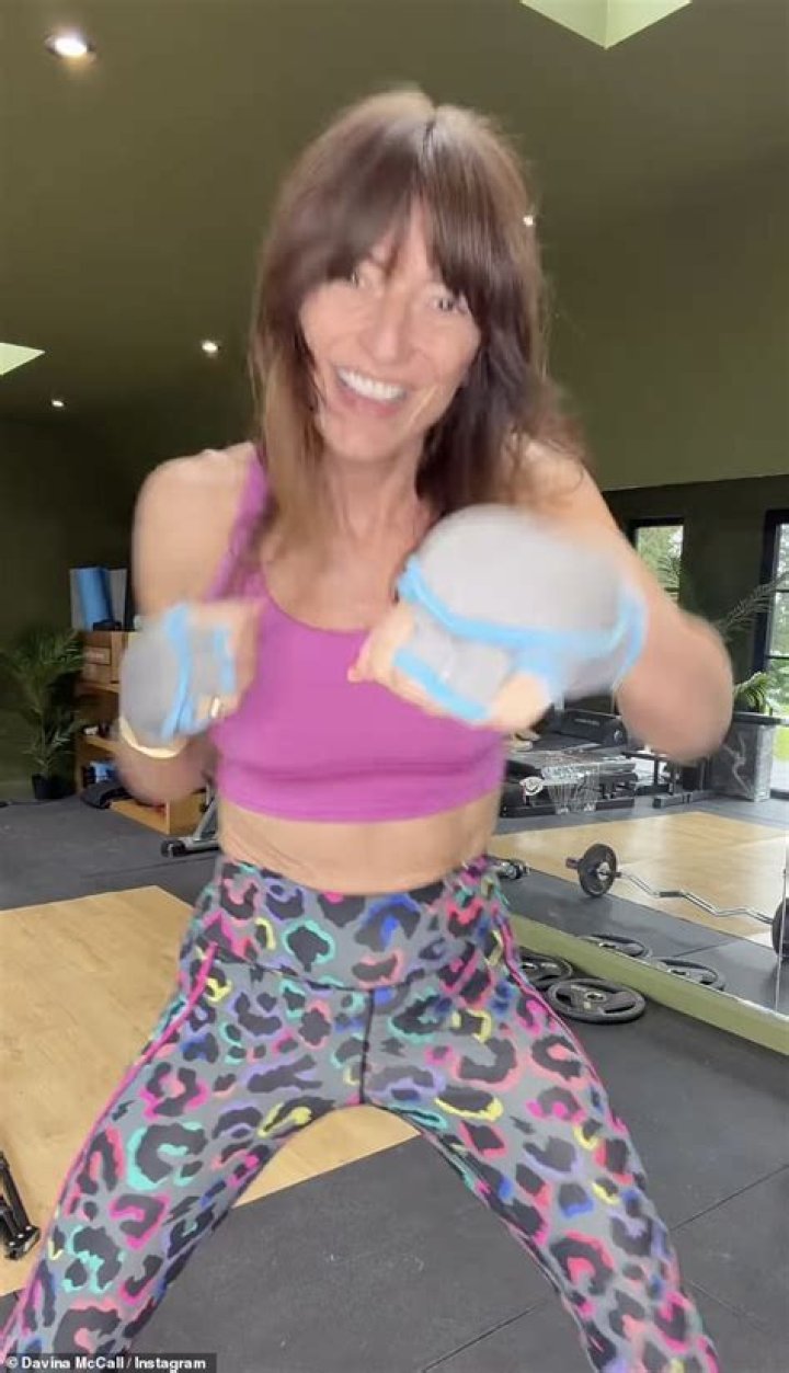 Davina McCall showed off her amazing figure in a daring see-through dress on The Masked Singer tonight