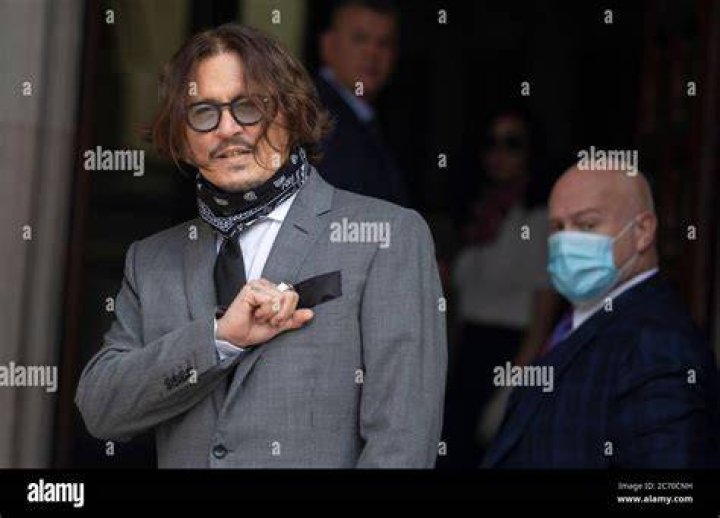 Depp at the High Court in London today