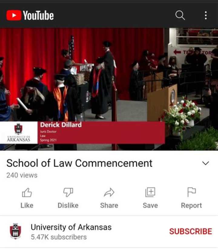 Derick has now graduated from law school