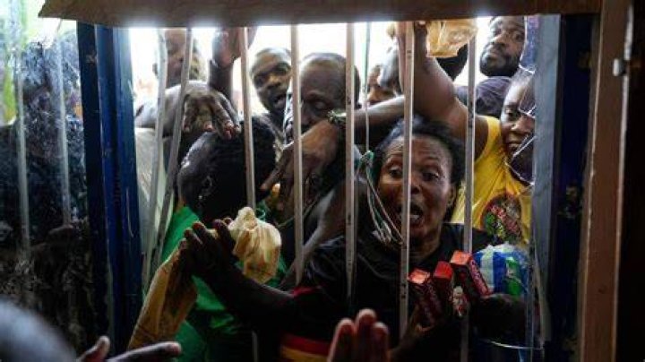 Desperate residents raided a supermarket earlier this week