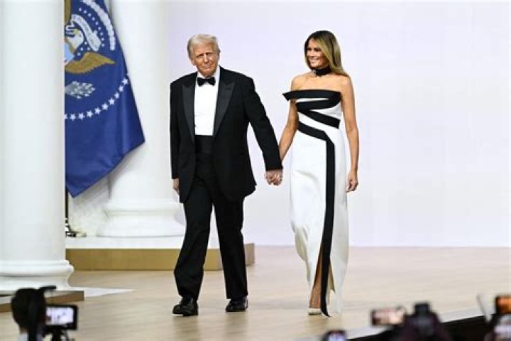Donald and Melania arrive as they disembark Marine One