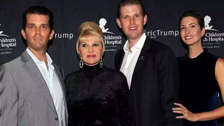 Donald Trump Jr., Ivana Trump, Ivanka Trump and Eric Trump attend the Ivana Living Legend Wine Collection in New York, Oct. 2011