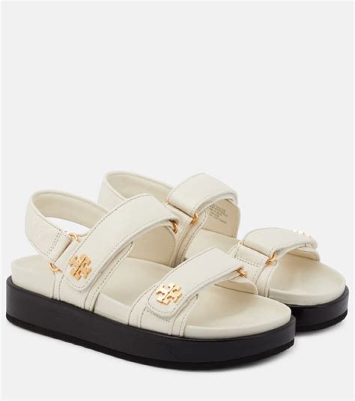 Double T leather sandals