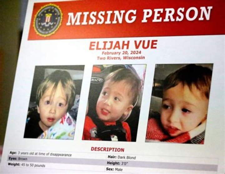 Elijah Vue was reported missing by a caregiver to police in Wisconsin on Tuesday