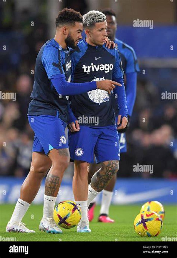 Enzo Fernandez and Reece James modelled the design