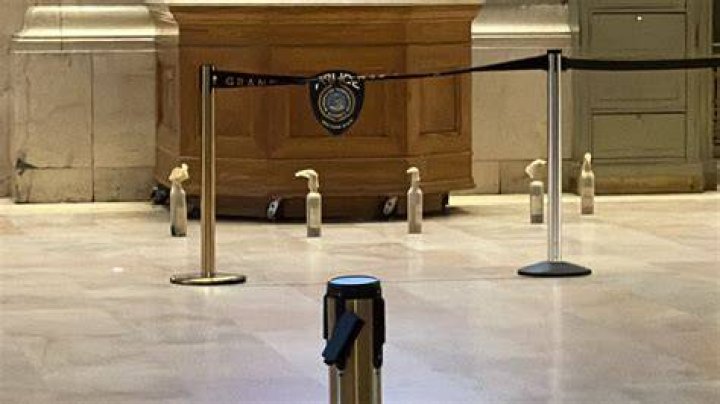 Five leaking bottles were strategically placed in front of the station's police desk