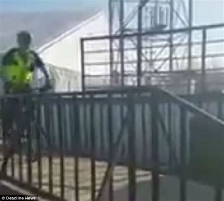  Footage filmed by an onlooker shows as Cornejo is knocked to the ground