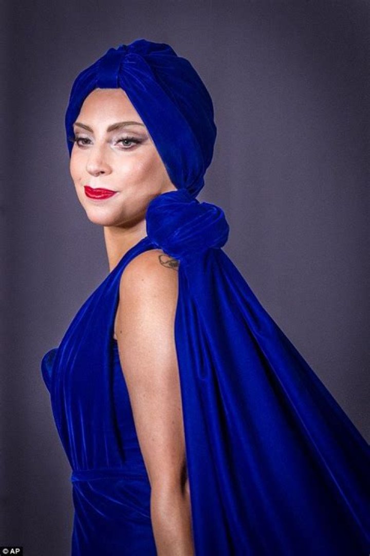 Gaga wore her royal blue gown in 2014 and Kim wore hers to celebrate passing the baby bar last year