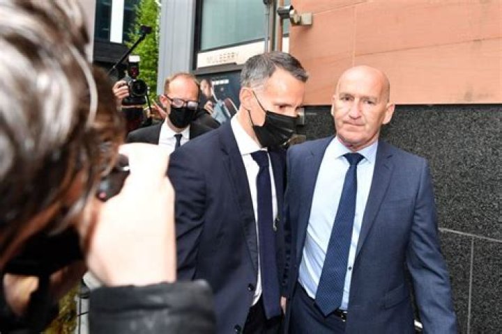 Giggs arriving at Manchester Magistrates Court this morning