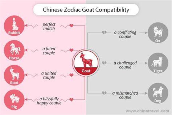 Goats are compatible with the Rabbit and Pig in Chinese astrology