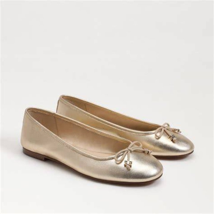 gold ballet flats
