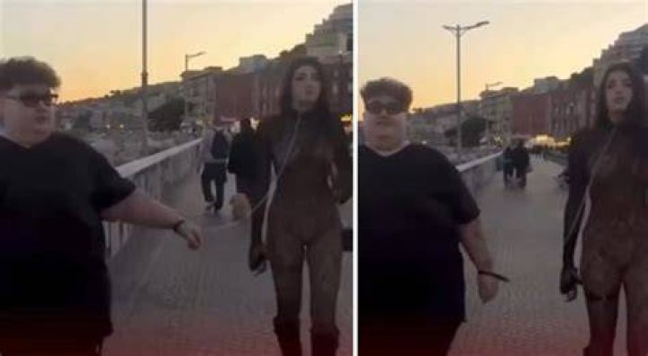 He walked with his girlfriend Jennifer