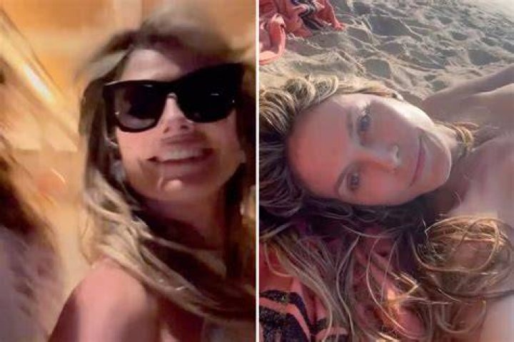 Heidi, 50, flaunted her incredible figure in a cold shower during the vacay