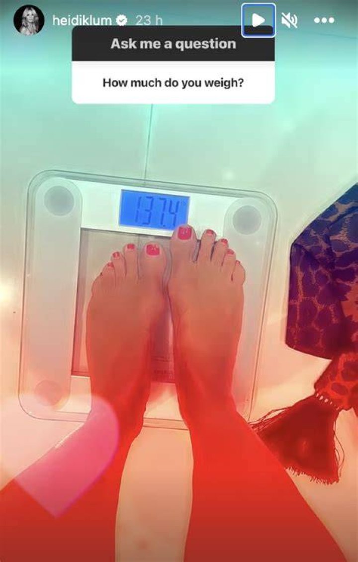 Heidi Klum revealed her exact weight in an Instagram Story after a follower directly asked her what her weight was during a Q&A session