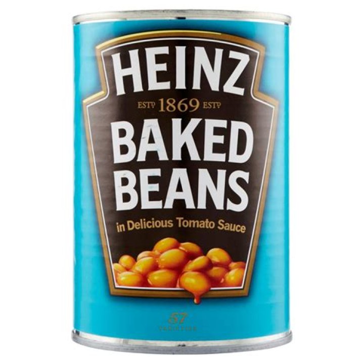Heinz beans, &pound;1.25 and Morrisons' version, 50p
