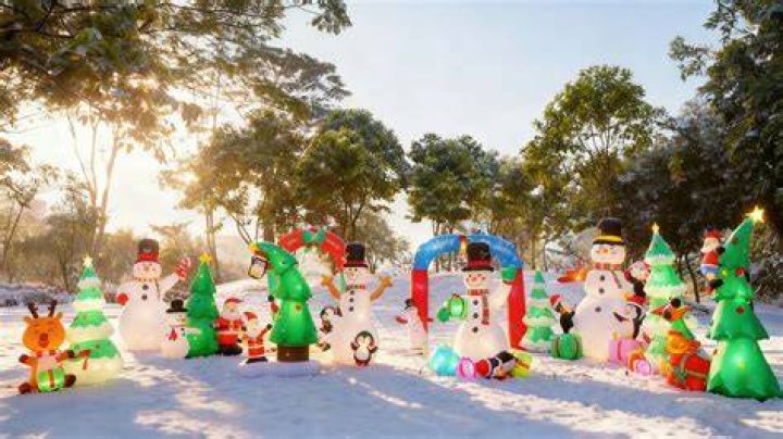 Her decorations include several 8ft inflatables