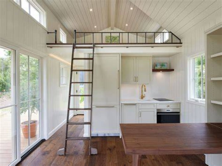 High ceilings inside the tiny home make it feel incredibly spacious