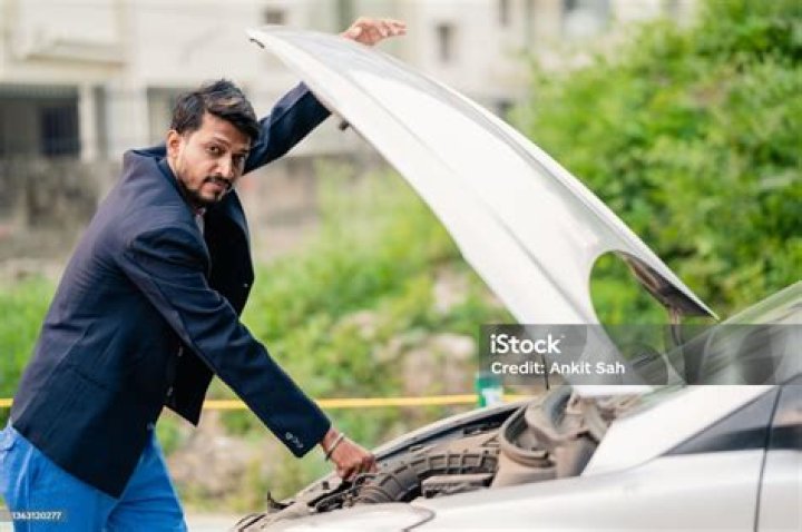 His car is seen after the fatal wreck on Tuesday
