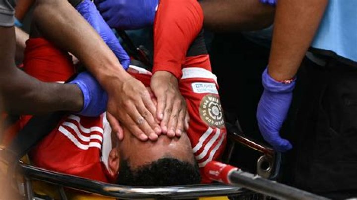 His injury appears to be a serious one following the awkward landing