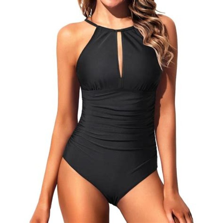 Holipick Women Sexy One Piece Swimsuit (Dark Blue)