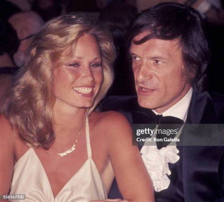 Hugh Hefner and Sondra Theodore at the Playboy Mansion on May 21, 1977