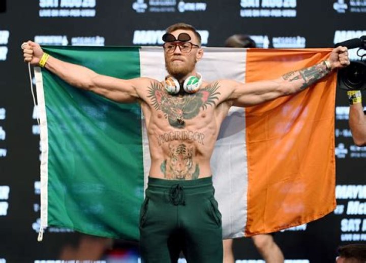  Irish-flag clad Conor McGregor making his ring walk