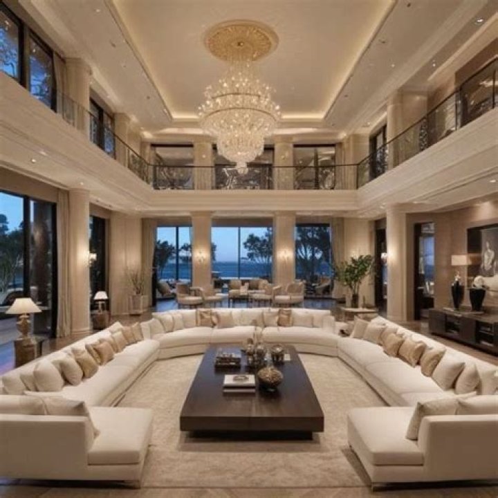 It boasts a huge living room with two massive sofas