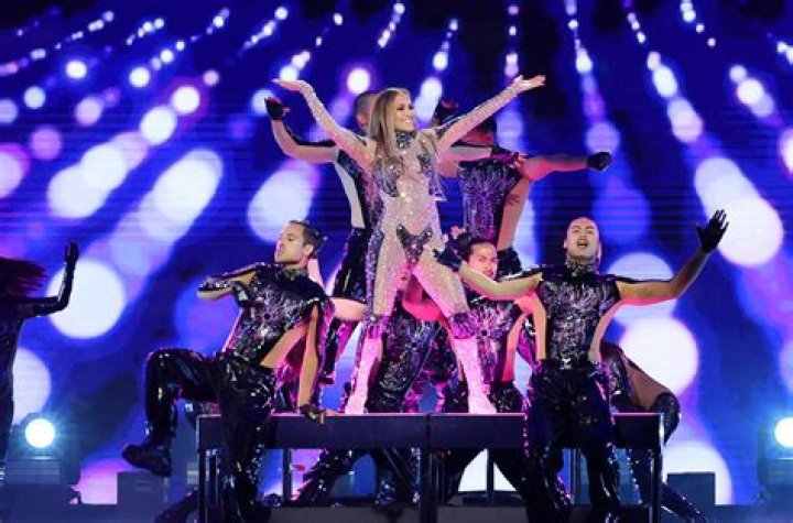 Jennifer Lopez performing.