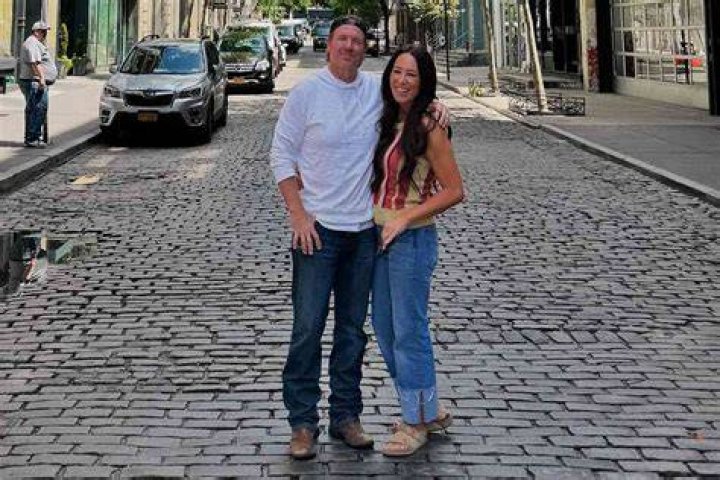 Joanna pictured with her husband James