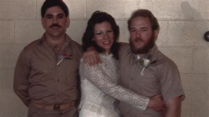 Johnson (right) married Debbie Glatzel (center) while in prison