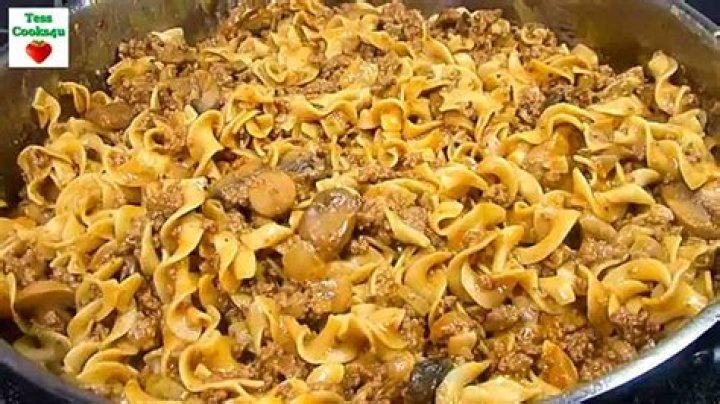 Joy-Anna used beef, egg noodles, onions, among other ingredients