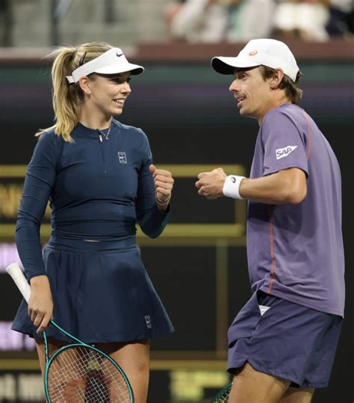 Katie and Alex were late in action together in the mixed doubles tournament