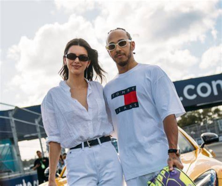 kendall and lewis hamilton on jetskiis