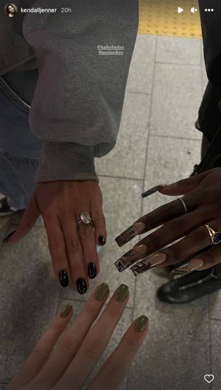 Kendall Jenner matches her nails with her lilac 1960 Cadillac Eldorado
