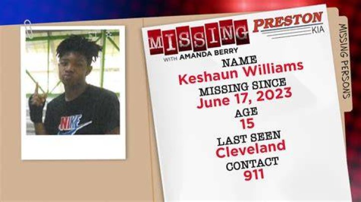 Keshaun Williams, 15, disappeared in Cleveland, Ohio, after a party on June 17
