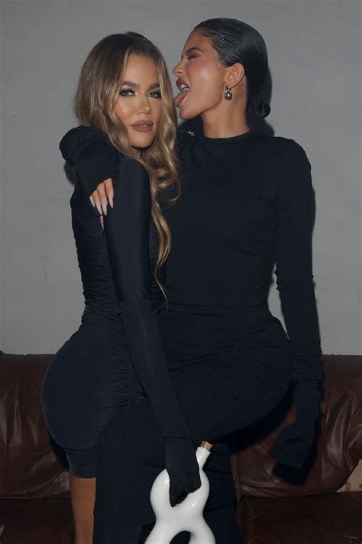 Khloe and Kylie showed off their sparkling dresses