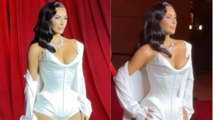 Kim flaunts her figure