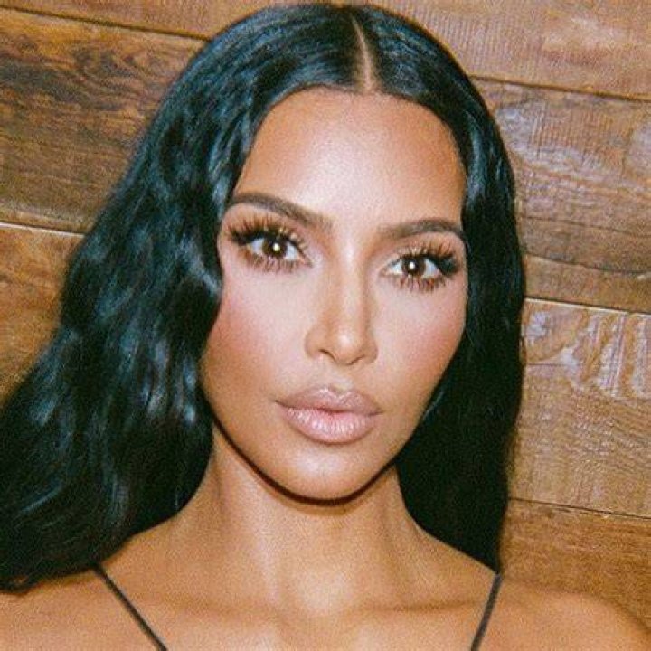 Kim wore a teal bikini for the pictures