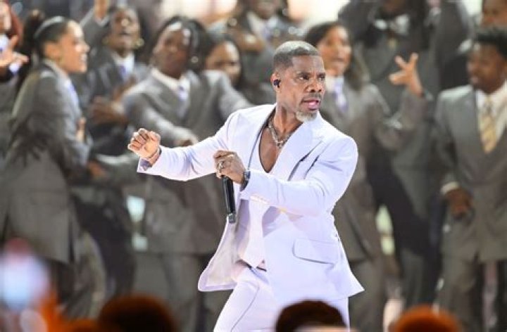 Kirk Franklin's eldest son Kerrion has two sisters and a brother seen here from left to right - Caziah, Kennedy, Kirk, Tammy, Carrington and her husband Maxx Nakwaasah