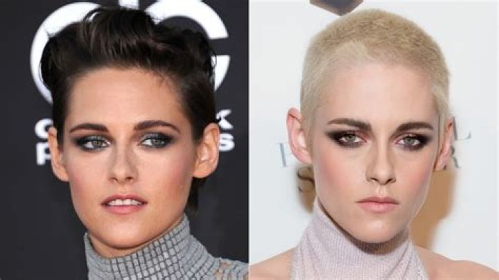 Kristen Stewart changed up her hair to a blonde ponytail and paired her look with a pink blazer