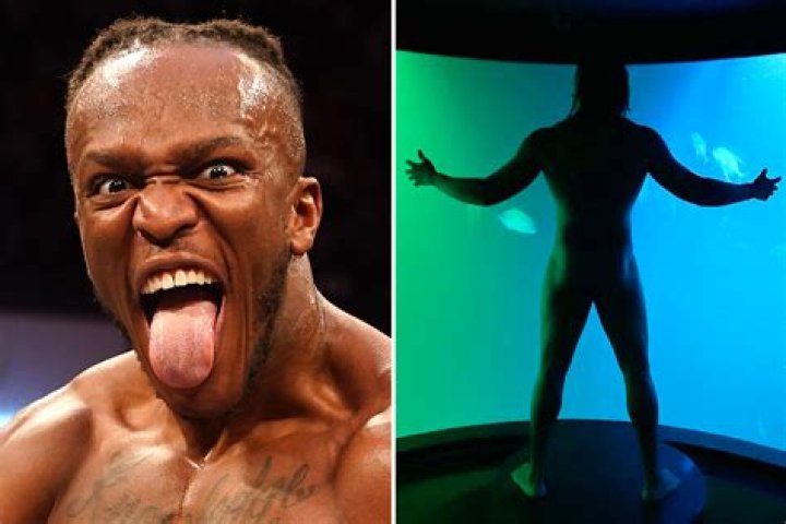 KSI shocked fans by posing naked in front of a giant fish tank