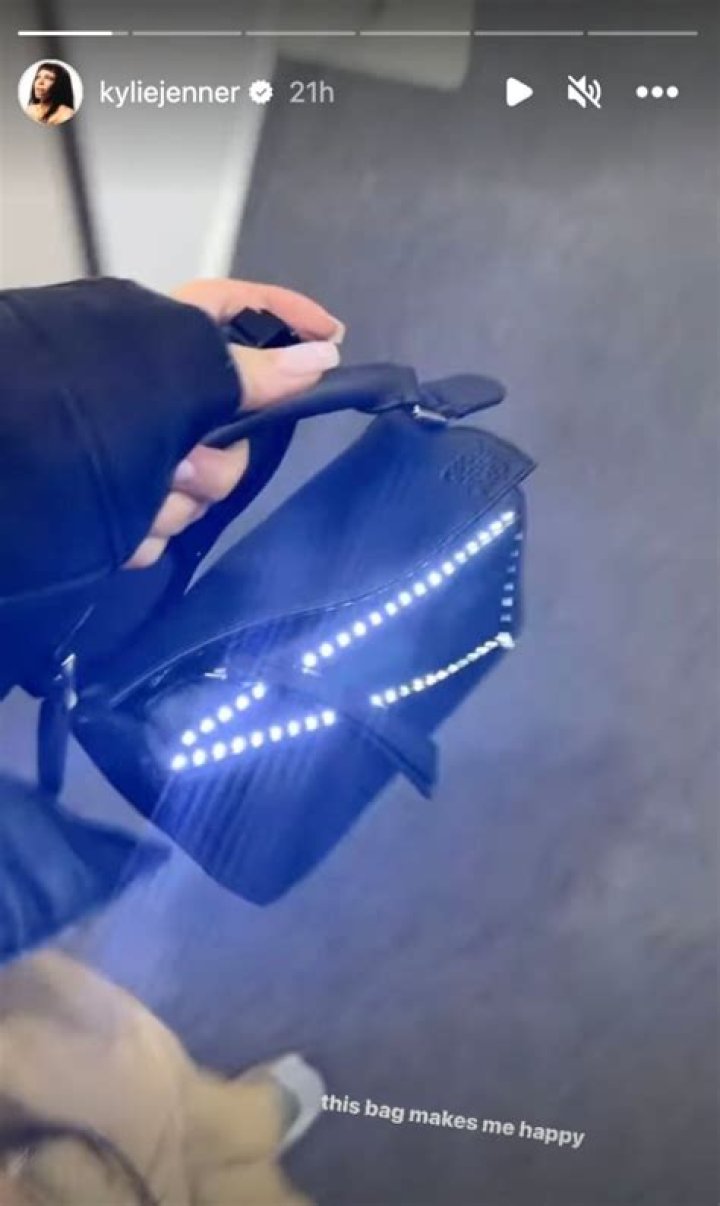 Kylie boasted about the light-up bag, which costs over $3,000
