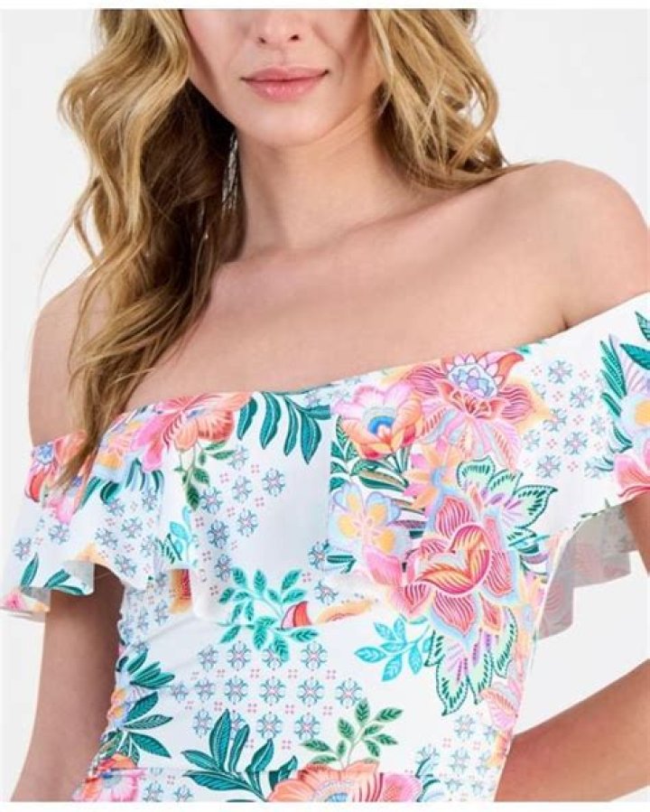 La Blanca Off the Shoulder One-Piece Swimsuit