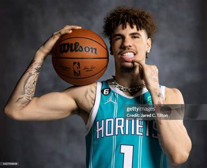 LaMelo Ball of the Charlotte Hornets bringing the ball up court