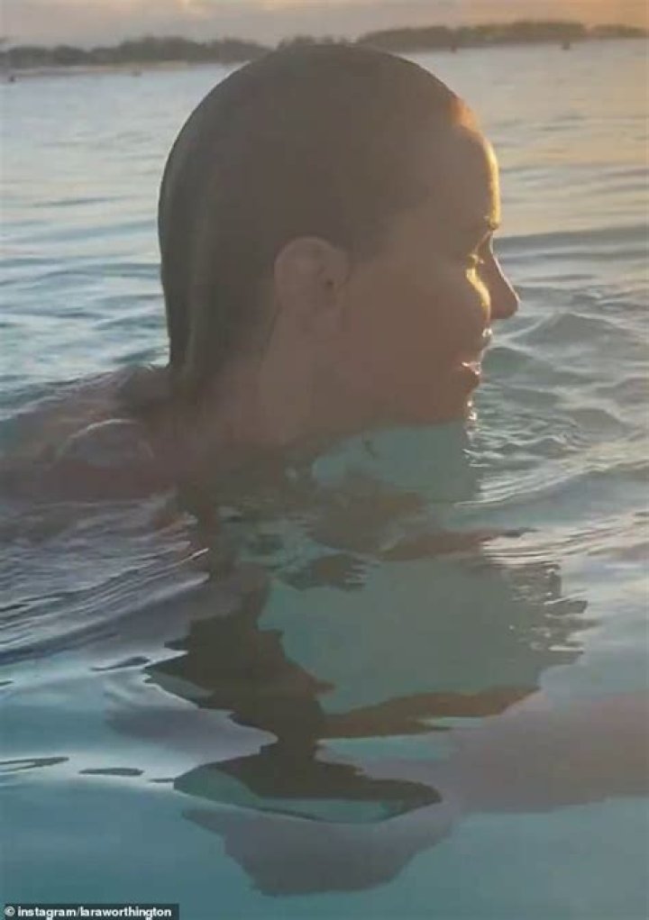 Lara, pictured, posted a video of her and Nadia heading to England's Radisson Blu Saga Hotel