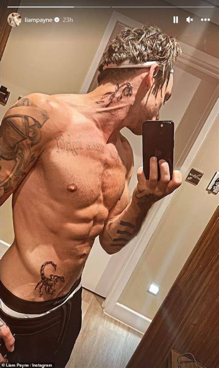 Liam Payne showed off his bulging muscles and tattoo's on Instagram