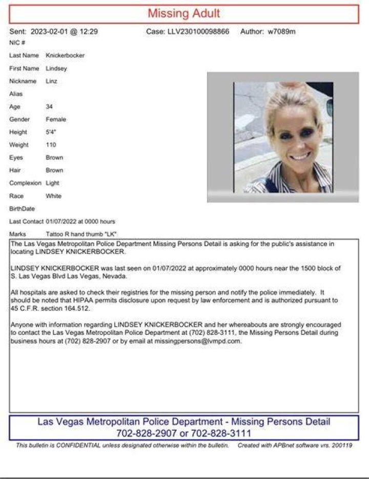 Lindsey allegedly went missing early last month but her mother had regained contact with her before losing communication once again