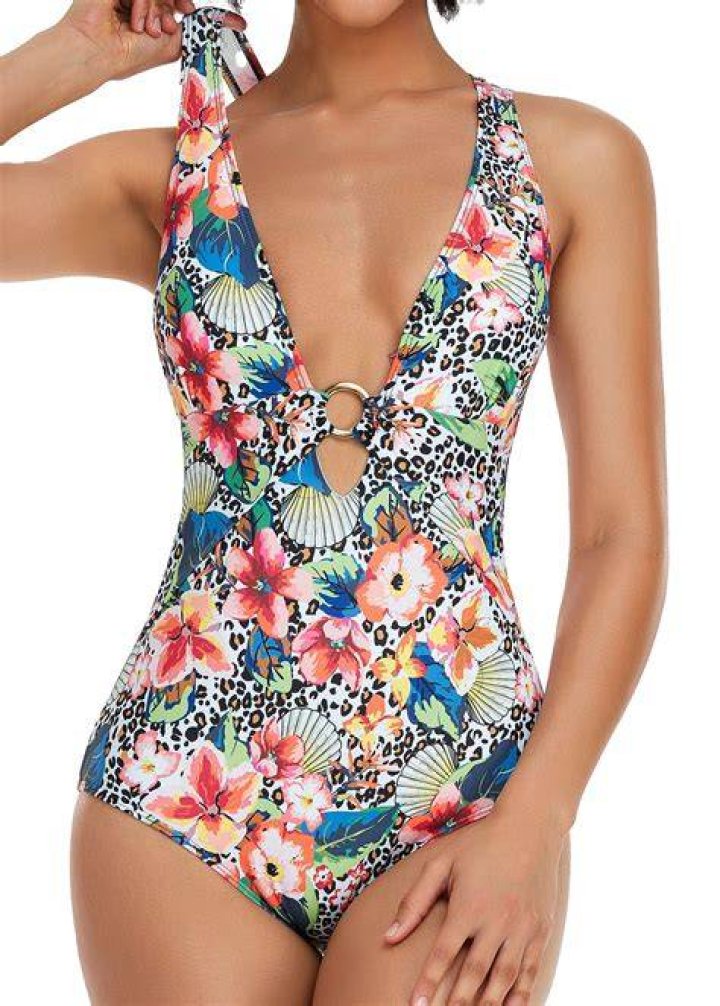 LIORA Vintage Floral Printed One Piece Swimsuit