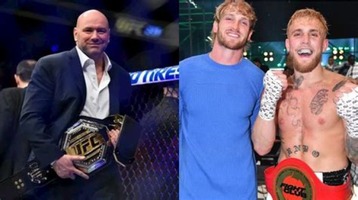 Logan Paul with UFC president Dana White as he signed a deal for his Prime drink