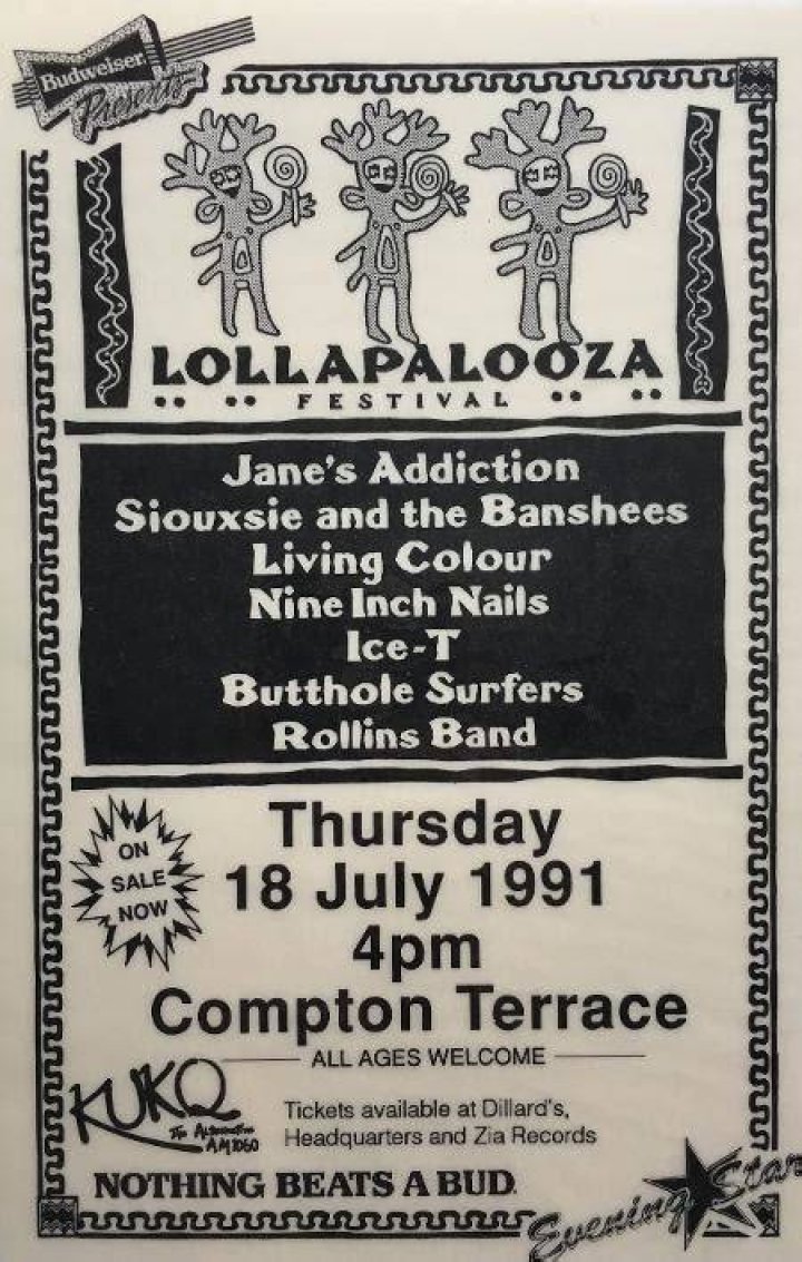 Lollapalooza originated in 1991